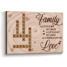 Crossword Family A Little Bit Of Crazy - Personalized Customized Canvas - Gift For Family Members