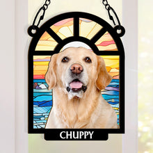 Custom Photo Always In Our Heart - Personalized Acrylic Window Suncatcher Ornament - Gift For Dog Lover