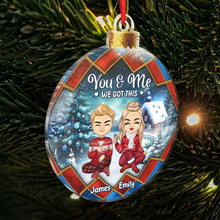 You & Me - Customized Personalized Snow Ball Acrylic Ornament - Christmas Gift For Couple Husband Wife