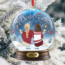 Bestie Forever - Customized Personalized Snow Ball Acrylic Ornament - Christmas Gift For Bestie Best Friend