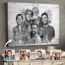 Combined Custom Photos Loved One With Quotes, Halo To Deceased One - Personalized Customized Canvas - Gift For Family Members