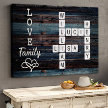 Crossword Canvas Love My Family - Personalized Customized Family Name Canvas - Gifts For Family Members