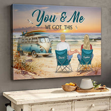 Back View Couple Camping Beach Landscape - Custom Canvas Personalized Gift For Couple