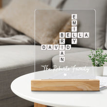 Crossword With Family - Personalized Customized 3D LED Light - Gift For Family Members