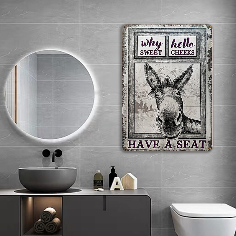 Donkey metal sign, Donkey Black White Hello Sweet Cheeks Metal Signs ...