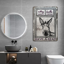 Donkey metal sign, Donkey Black White Hello Sweet Cheeks Metal Signs