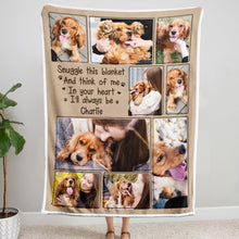 Custom Photo Snuggle This Blanket And Think Of Me Memorial  - Personalized Photo Blanket - Gifts For Memorial