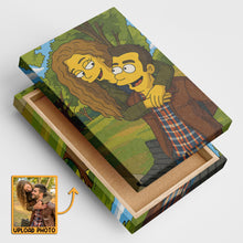 Simpsonize Couple Photo - Turn Your Photo to Simpsons Canvas - Gift For Couple, Him, Her