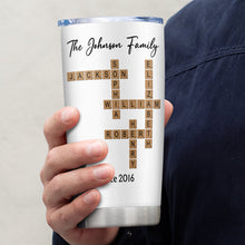 Basic Puzzle Crossword Tumbler - Personalized Custom Tumbler - Gifts For Family Members, Friends