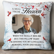 A Hug From Heaven - Personalized Photo Pillow - Christmas Gift For Memorial