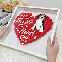 Custom Photo Once By My Side - Pet Memorial - Customized Flower Shadow Box - Gift For Pet Lover Dog Mom Dad