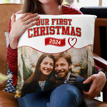 Custom Photo Our First Christmas - Personalized Custom Pillow - Christmas Gift For Family, Couple