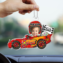 Drive Safe Daddy Custom Face - Customized Personalized Acrylics Car Ornament - Gift For Family Members, For Kids