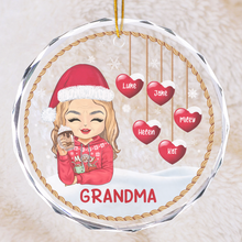 Christmas Grandma - Customized Personalized Glass Ornament - Chritstmas Gift For Family