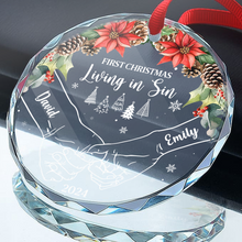 First Christmas - Customized Personalized Glass Ornament - Christmas Gift For Couple Husband Wife