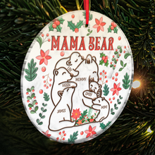 Christmas Mama Bear - Personalized Acrylic Ornament - Christmas Gifts For Mom, Grandma, Family