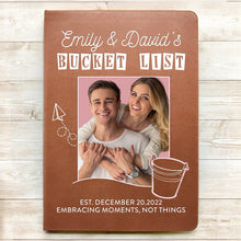 Couple Bucket List - Personalized Leather Journal - Gift For Couples, Book Lovers