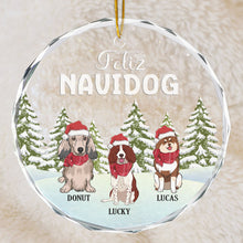 Feliz Navidog - Personalized Glass Ornament - Christmas Gift For Dog Lovers