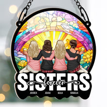 Besties Forever - Personalized Acrylic Window Suncatcher Ornament - Gift For Sisters Besties