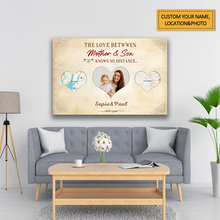 The Love Between Mother & Son No Distance - Gift For Mom - Personalized Custom Poster Custom Map Poster