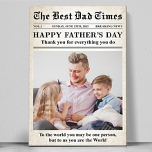 Custom Photo The Best Father Times - Personalized Customized Canvas - Father's Day Gift Ideas For Family Members, Father, Dad, Grandpa