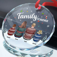 Snowy Family Forever - Personalized Glass Ornament - Christmas Gift For Family