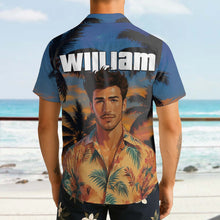 Custom Photo Sunset Tropical  - Personalized Customized Hawaiian Shirt - Gift For Family Members, Best Friends