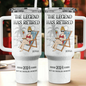 The Legend Has Retired - Personalized Customized 40oz Tumbler - Gift For Couple, Husband, Wife