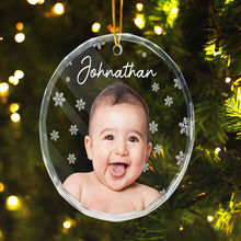 Christmas Photo - Personalized Babys Glass Ornament - Gift For Babys