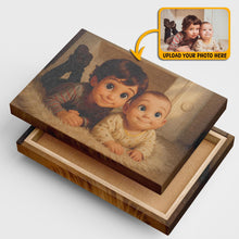Cartoonize Family Photo Pixar Style - Turn Your Photo to Cartoon Canvas - Gift For Family Members, Siblings