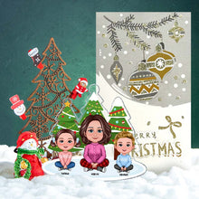 Grandma And Grandkids Under The Christmas Tree - Personality Customized Ornament - Christmas Gift For Family