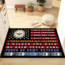 Veteran With Your Name - Customized Personality Doormat - Gift For Dad Father's Day Gift