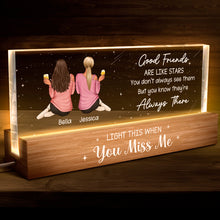 Good Friends Are Like Stars - Customized Personalized Acrylic LED Night Light - Gifts For Best Friends