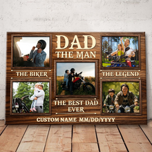 Motorcycle Lover The Legend  - Custom Photo Personalized Canvas Prints Gifts For Dad, Bikers