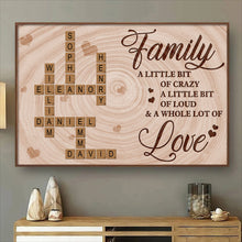 Crossword Family A Little Bit Of Crazy - Personalized Customized Canvas - Gift For Family Members