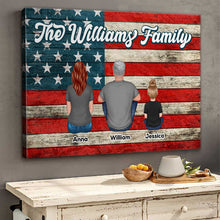 Nation Flag Family Gift For Proud American Personalized Custom Framed Canvas Wall Art