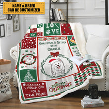 Personalized Custom Fleece Flannel Blanket Christmas Blanket Gifts For Pet Lovers