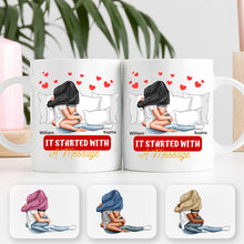 It Started With A Message - Personality Customized Mug - Gift For Couple - Valentine's Day Gift For Husband Wife