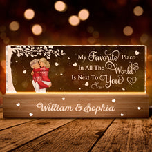 My Favorite Place In All The World -  Personalized Custom Acrylic LED Night Light - Gift For Couple