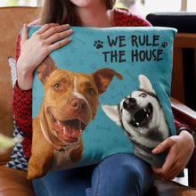 Custom Photo Dog Rule The House - Customized Personalized Pillow - Pet Gift For Pet Dog Cat Lover