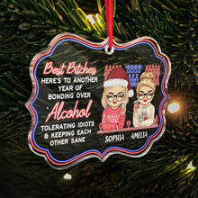 Custom Character - Here's To Another Year Of Bonding Over Alcohol - Personalized Custom Acrylic Ornament Christmas Gift For Bestie