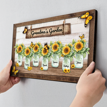 Grandma's Sunflowers Garden - Personalized Customized Canvas - Gift For Family Members