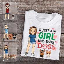 Personalized Custom T Shirt - Just A Girl Who Loves Dogs