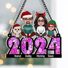 Christmas Ornament - Personalized Acrylic Window Suncatcher Ornament - Gift For Couple Husband Wife