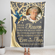 Love And Hugs From Heaven - Customized Personalized Blanket - Sympathy Gift For Memorial