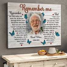 Remember Me Canvas Wall Art - Personalized Customized Canvas - Memorial Gift For Family Members