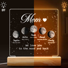 We Love You To The Moon And Back - Personalized 3D LED Light - Mother's Day Gift For Mom