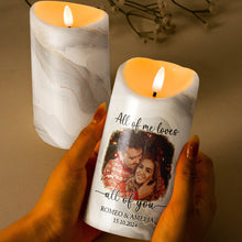 Custom Photo Our First Christmas - Customized Personalized Candle Led Light - Christmas Gift For Couple Husband Wife