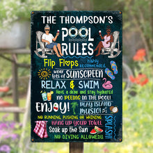 Swimming Pool Rules - Personalized Metal Signs - Gift For Family, Couples - Outdoor Pool Decor