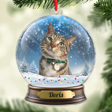 Custom Photo Pet Snow Globe - Personalized Custom Acrylic Ornament - Christmas Gift For Pet Lovers